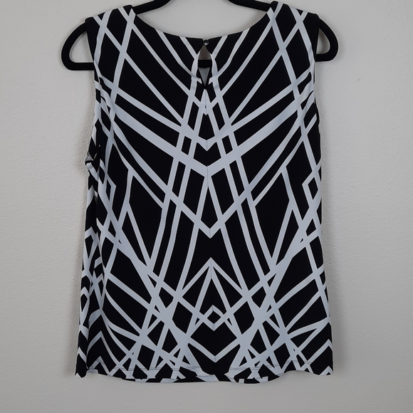 Black & White Satin Look  Calvin Klein  Shell sz L - Picture 5 of 5